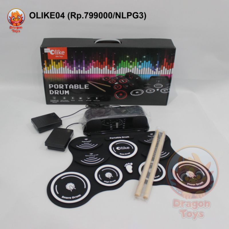 PORTABLE DRUM PERKUSI - DRUM ELEKTRIK - MAINAN EDUKASI ANAK MATARAM