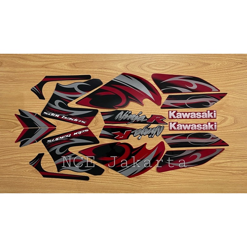 Stiker striping Ninja R 2012 Merah