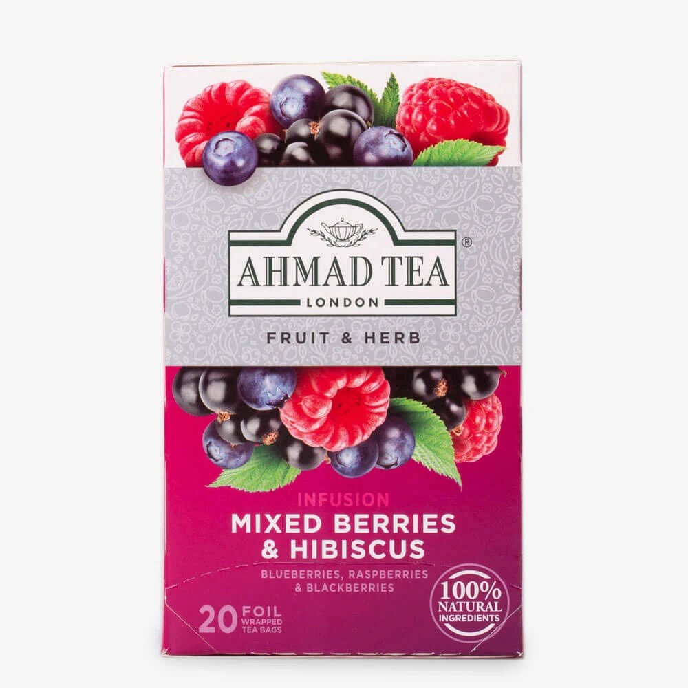 

AHMAD TEA Fruit & Herb Mixed Berries & Hibiscus Infusion 20 tea bags