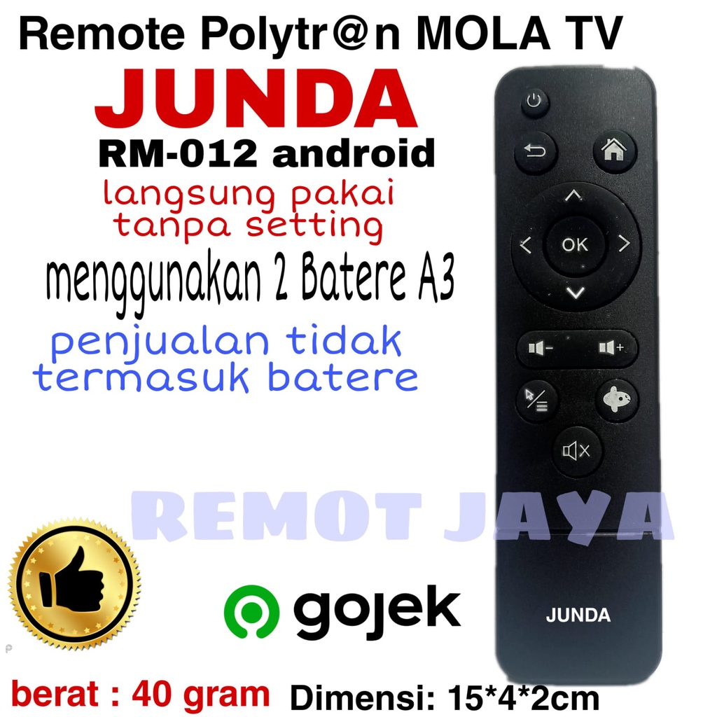 REMOTE MOLA TV  POLYTRON JUNDA RM-012 SEPERTI ORIGINAL