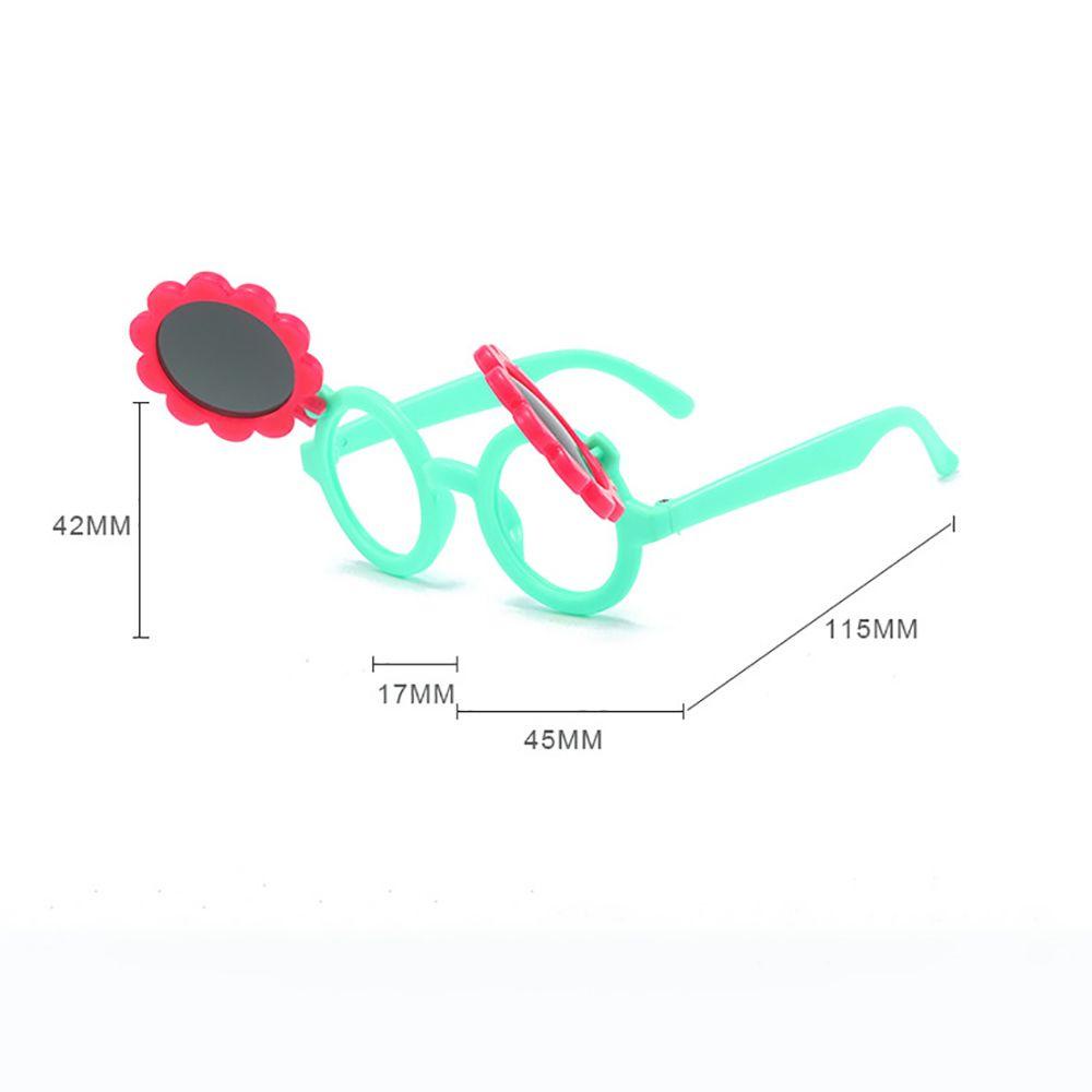 [Elegan] Kacamata Matahari Lucu Fashion Keren Bingkai Bulat Korea Kartun Flip Anti Radiasi Kaca Cewek Cowok Kacamata Anak Kacamata