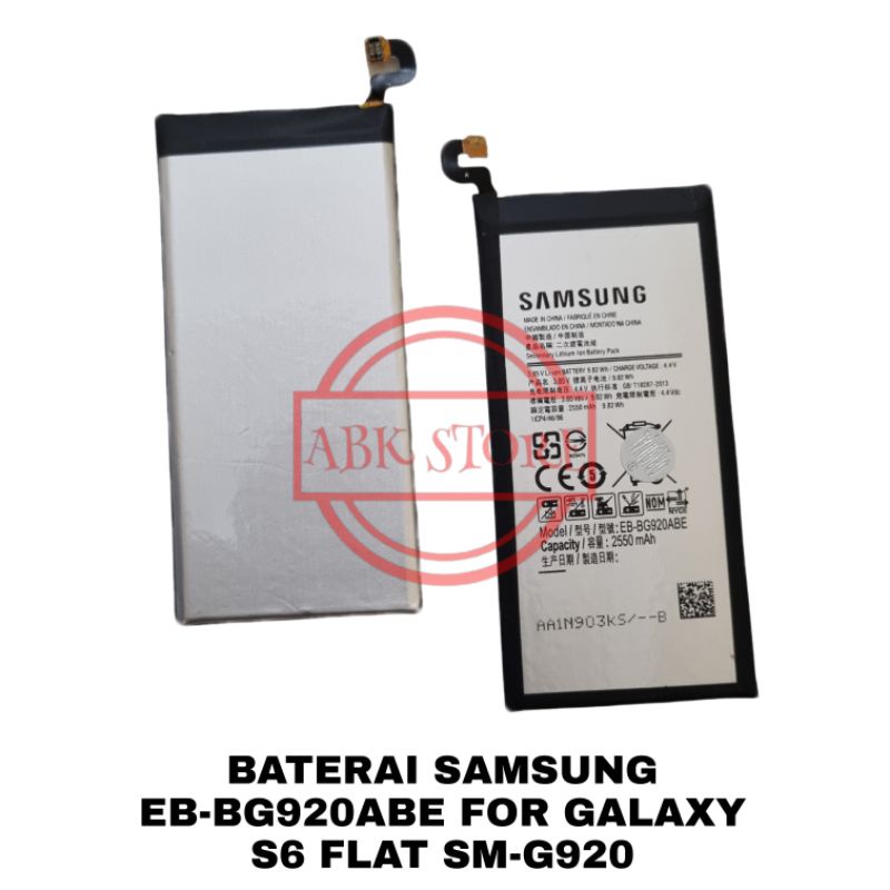 BATRE BATERAI BATTERY SAMSUNG GALAXY S6 FLAT SM-G920 EB-BG920ABE