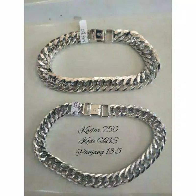 Gelang papan emas asli kadar 750