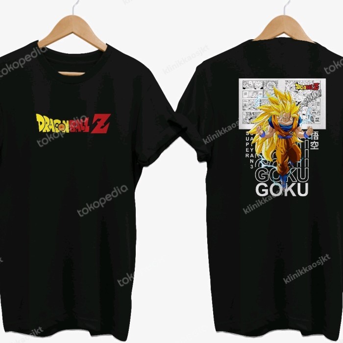 BAJU - KAOS DRAGON BALL SUPER SAIYAN GOKU - TSHIRT SAIYAN GOD SONGOKU - Hitam, 2/4/6/10 th