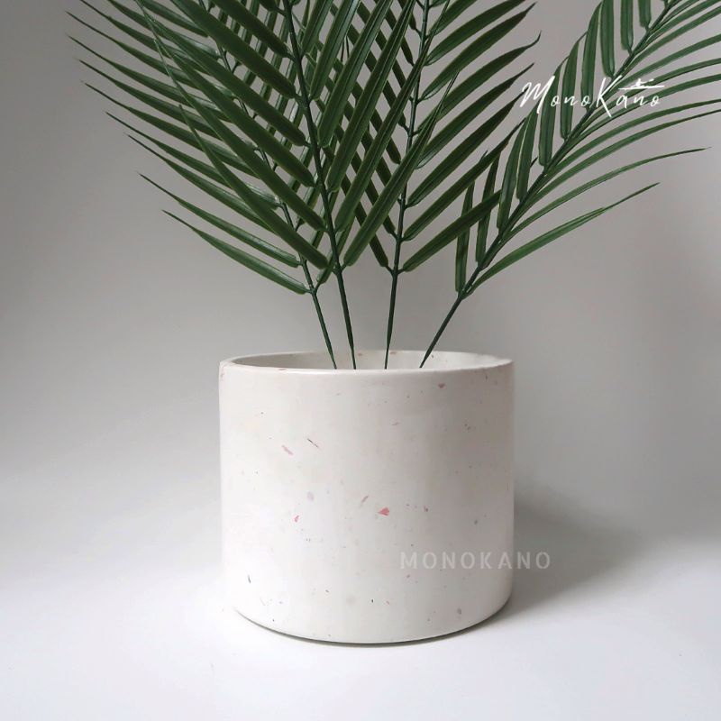 Pot Tanaman Besar D15 Terrazzo Size L Waterproof/Pot Estetik/Concrete Pot/Aesthetic Pot/Pot Bunga/De