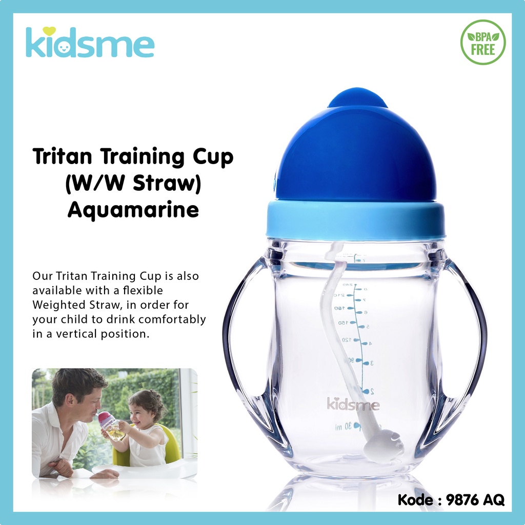 KIDSME Tritan Weighted Straw Bottle Cup Baby Training Cup