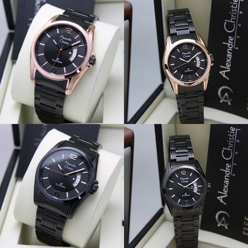 Alexandre Christie AC8289 Jam Tangan Couple/Pria/Wanita Original AC 8289 Rantai