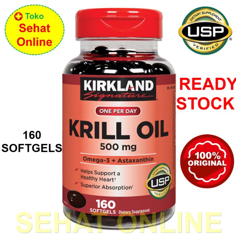 Kirkland Signature Krill Oil 500 mg + Astaxanthin 160 Softgels