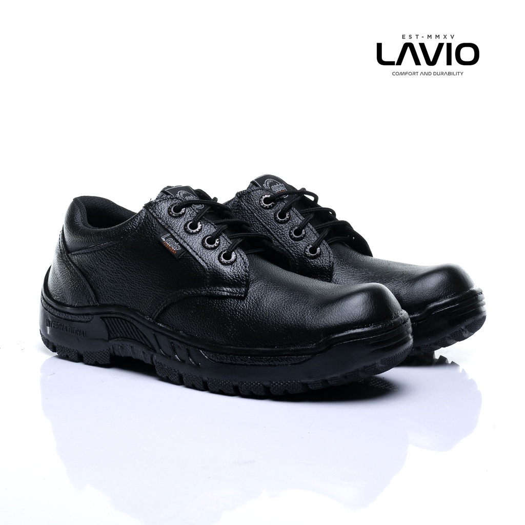 Sepatu Safety Boots Pria Ujung Besi Kulit Asli Proyek Lavio Mars