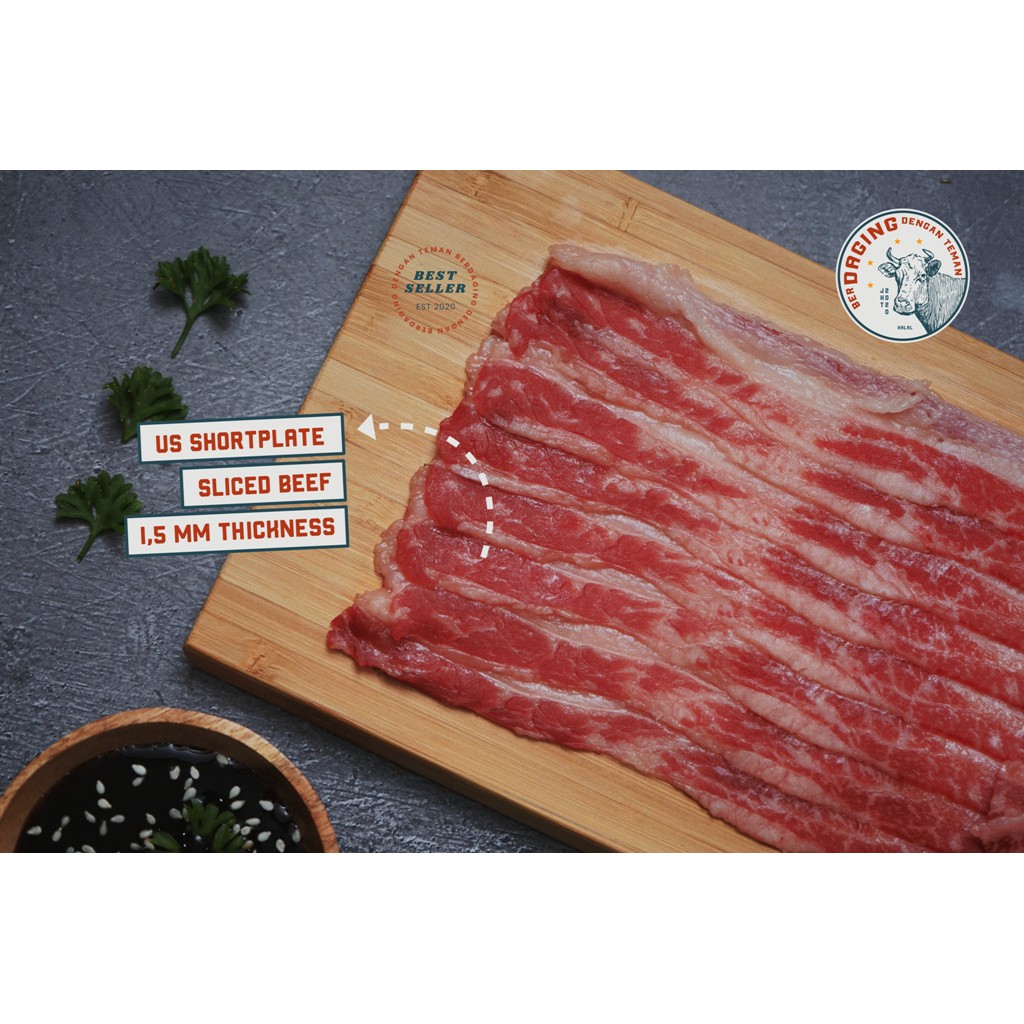 

US SHORTPLATE SLICE / YOSHINOYA / BEEF SLICE BERDAGING PREMIUM - 500gr