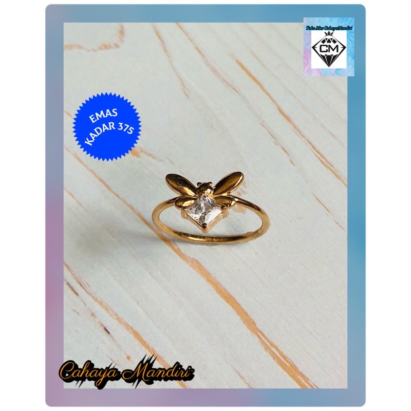 Cincin Emas kadar 375 (8K) Berat +/- 1,4 Gram