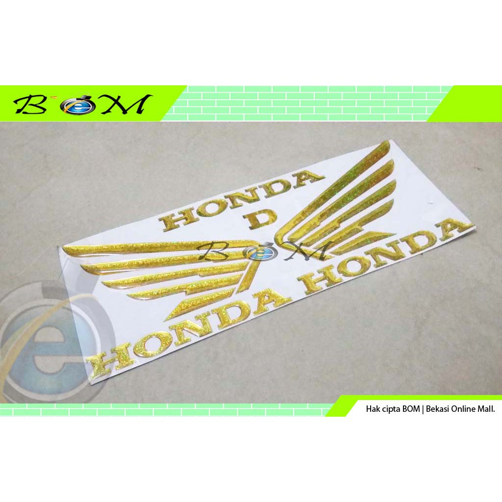 emblem logo lambang honda sayap gold emas mas glitter