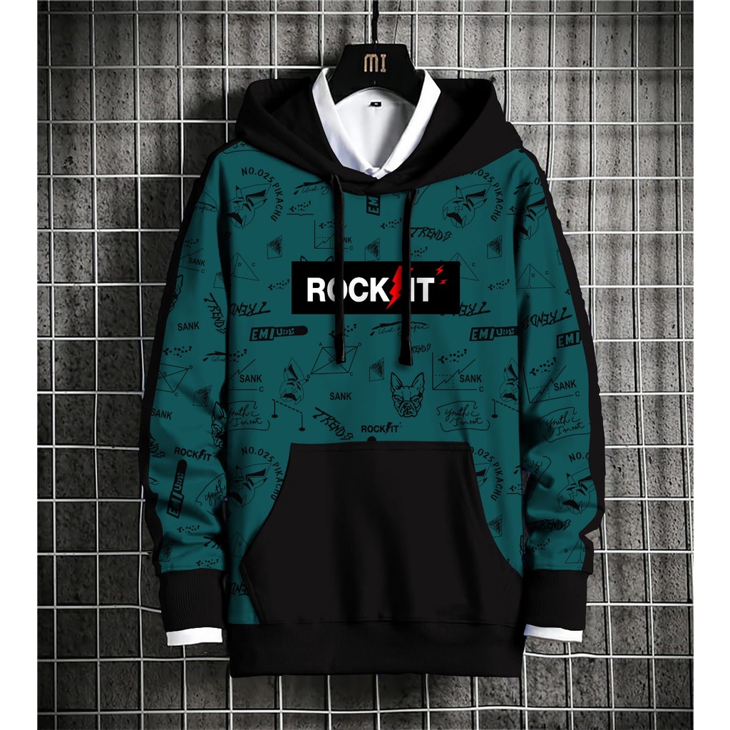 Hoodie ROCK IT / Hoodie Kombinasi / Hoodie Pria | A5GARD88