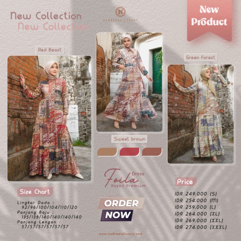 COD/TERBARU/FOILE DRESS BY NADHEERA LUXURY/GAMIS MEWAH/BAJU MEWAH/DRESS MOTIF /DRESS /GAMIS/GAMIS JU