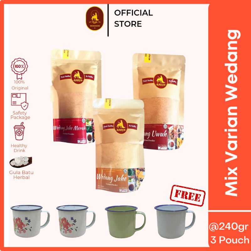 

[Hadiah Cangkir]Paket Mix Wedang 240gr Wedang Uwuh | Jahe Merah | Jahe Emprit Free 1 Cangkir Unik