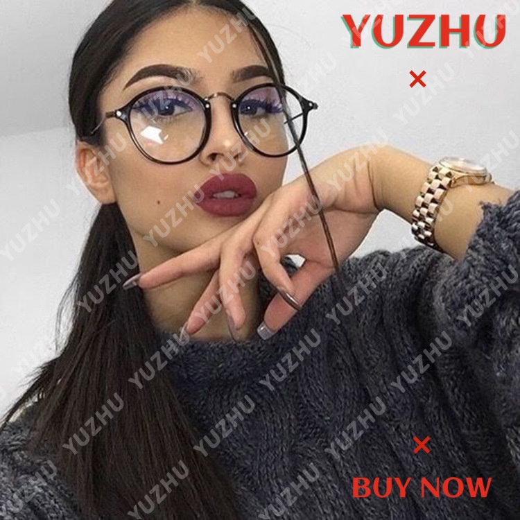 （YUZHU）COD Bayar di Tempat Minus 0°~-400° Korean Design Retro Bulat Kacamata Eyeglasses Wanita/Pria