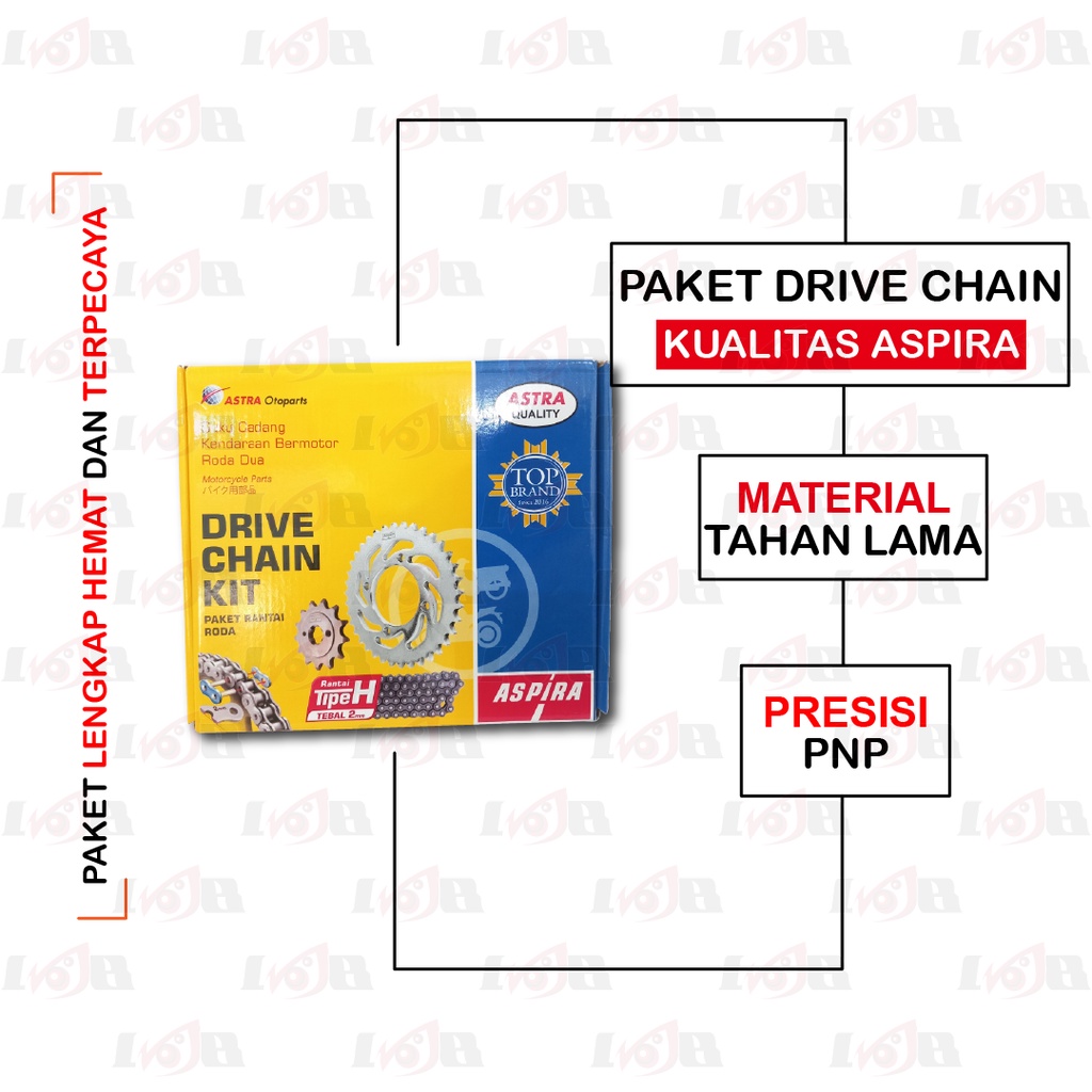 Aspira Gear Set Jupiter MX King Drive Chain KIT Roda Gir Depan Gear Belakang