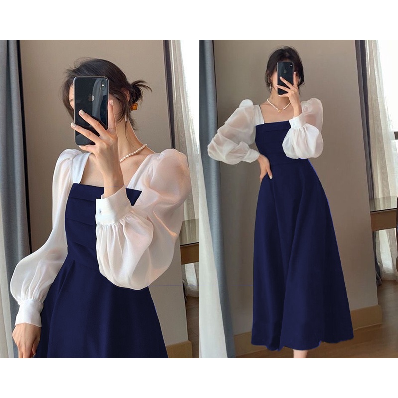 DWEINA LONG SLEEVE MIDI DRESS IMPORT (DRESS LENGAN PANJANG)