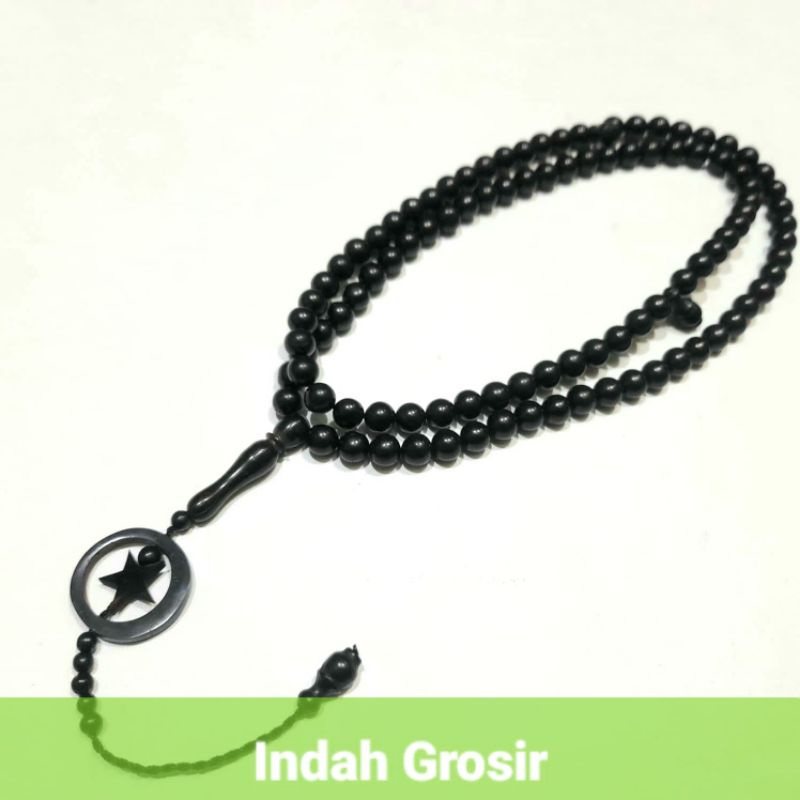 Tasbih Kaoka Hitam Bulan Bintang 8mm 99Butir Original