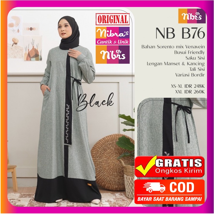 Nibras Gamis Terbaru 2022 Dewasa Nbrs Promo Sale Sale Diskon Jumbo Hitam Nbb76 Nb B76