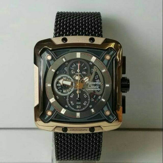 JAM TANGAN PRIA ALEXANDRE CHRISTIE AC 3030 BLACK ROSEGOLD