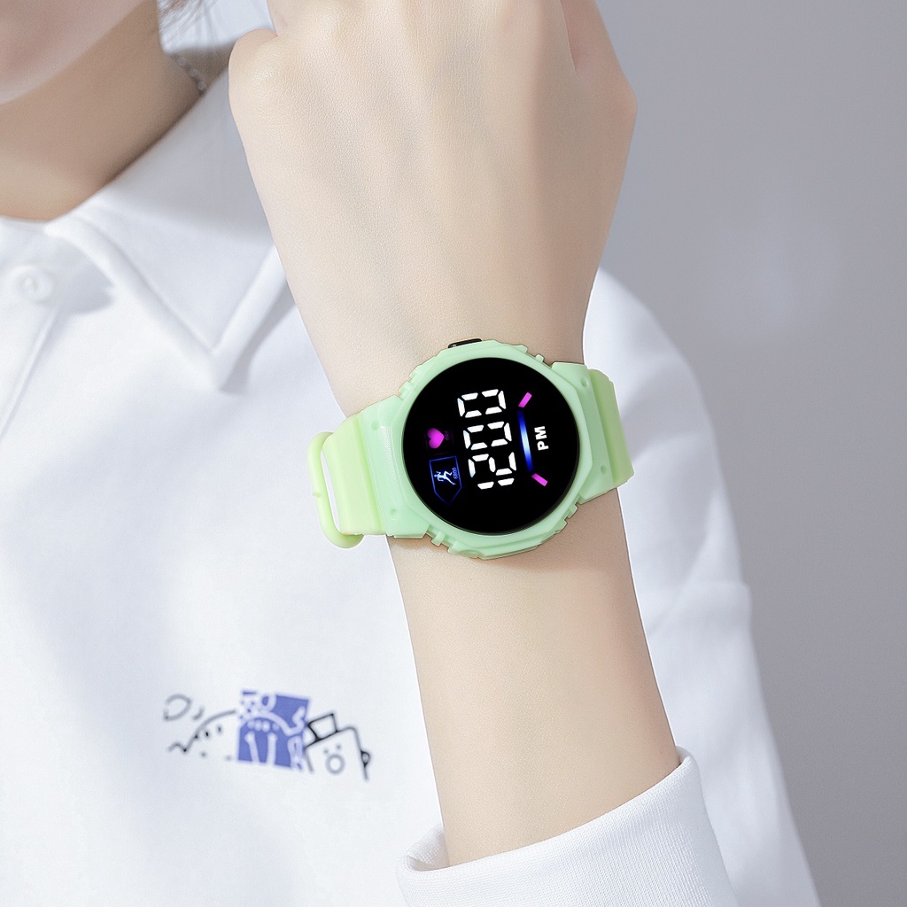 COD✅ Jam Tangan Wanita Digital Watch LED Jam Pria Wanita Fashion Tampilan Warna-Warni Tahan Air Water Harag Grosir    S1183