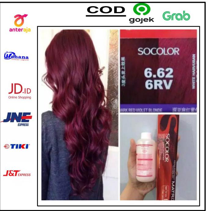matrix socolor 6.62 / 6RV + oxidant, pewarna rambut