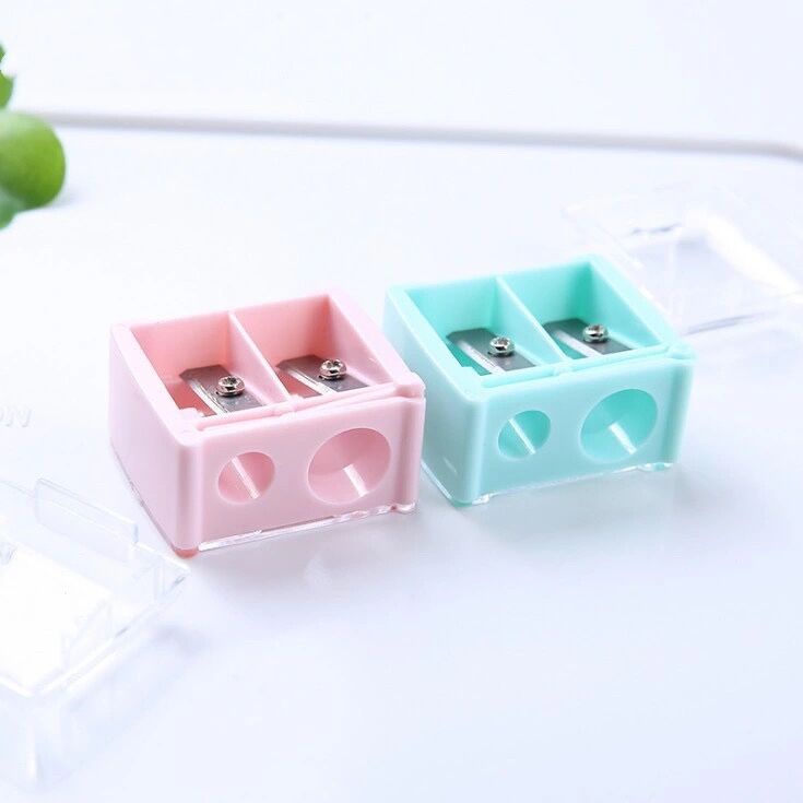 1PC Double Holes Pencil Sharpener Makeup Pencil Multi Purpose Mechanical Pencil Sharpener for Office School Supplies