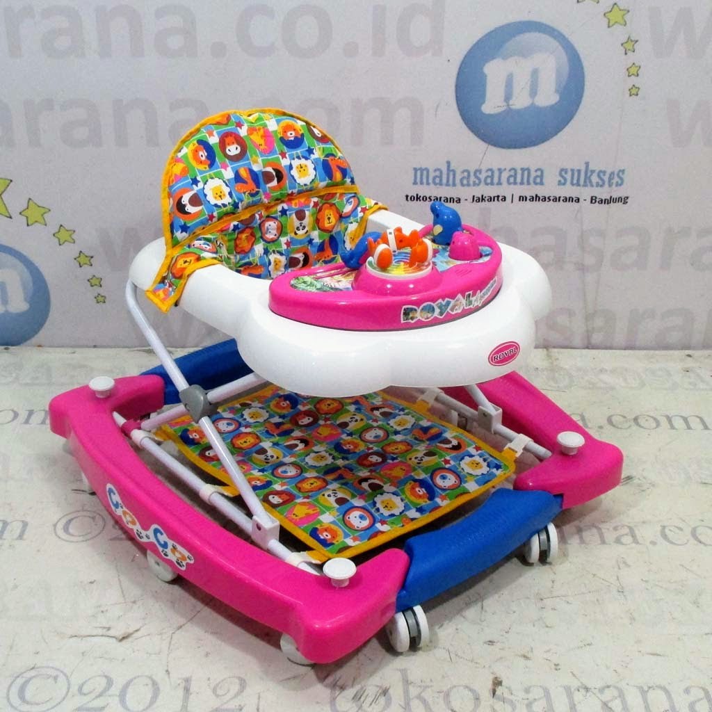 Baby Walker Royal RY8688 AquaBlue 3 in One Walker, Ayunan & Dorongan Pink