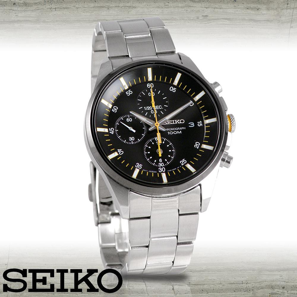 Seiko Quartz SNDC85P1 Chronograph Yellow Markers | Jam Pria SNDC85