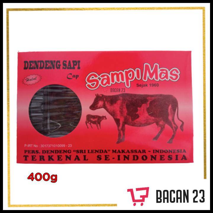 

DISKON TERBATAS !!! DENDENG SAPI CAP SAMPI MAS BIASA & HALUS (400G) / BACAN 23-BACAN23 TERLARIS