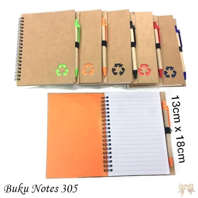 

Buku Notes 305 / Memo Go Green Recycle + Pulpen Karton Souvenir 305