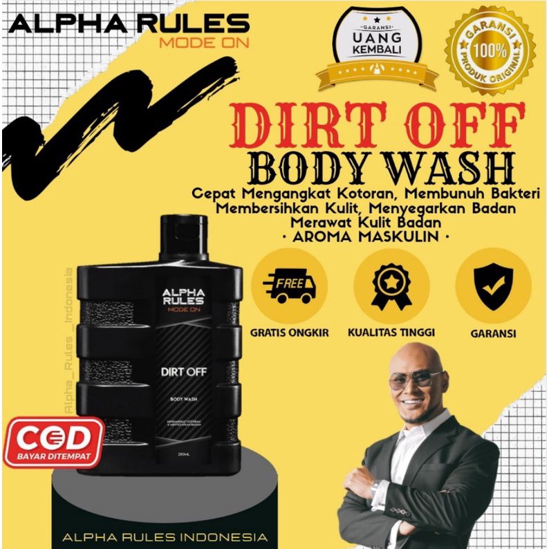 Alpha Rules Dirt Off Sabun Mandi Cair Perawatan Tubuh Pria Body Wash Original