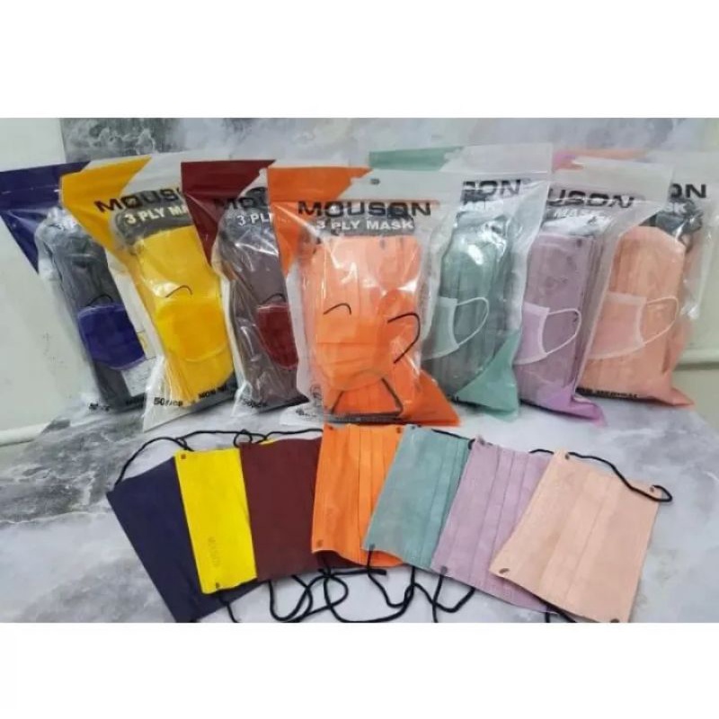MASKER AERLOP ISI 50 PCS ALKINDO MOUSOUN FACE MASK 3PLY