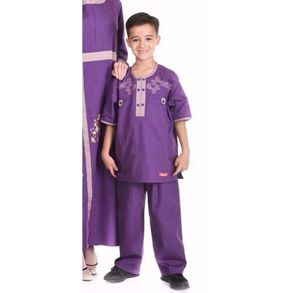 TERBARU MURAH Model Baju Anak Anak Nibras NSAL 38 Ungu Baju Koko Anak Laki Laki