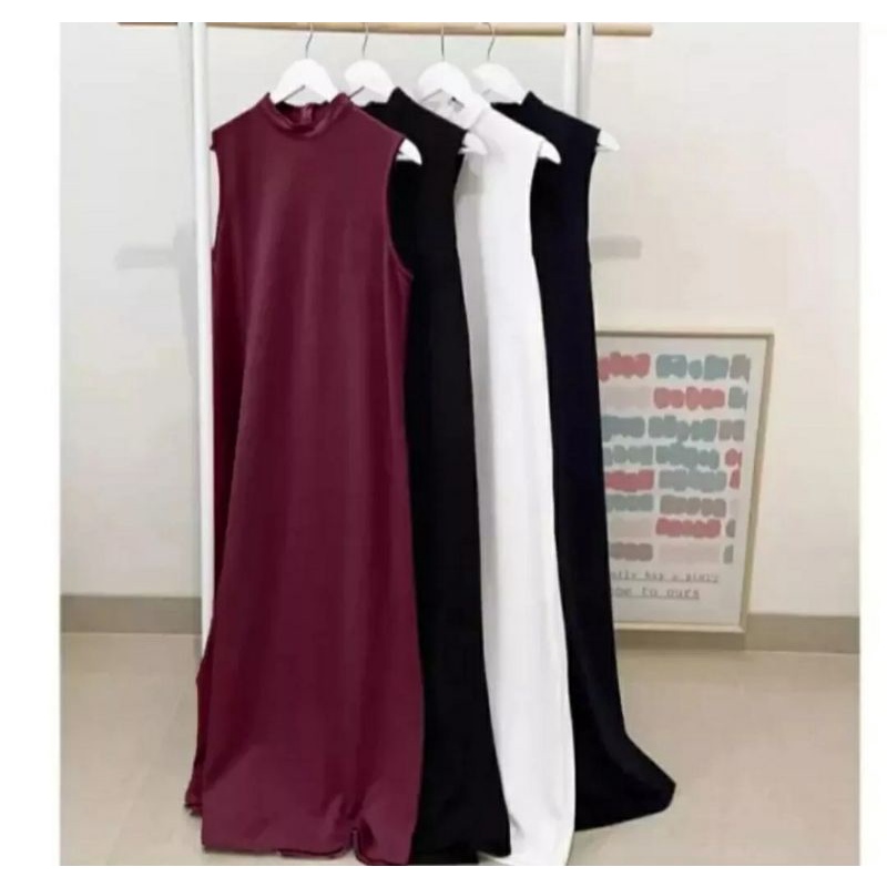 inner dres span terbaru singlet dres/*inner tanpa lengan polos manset dalaman gamis