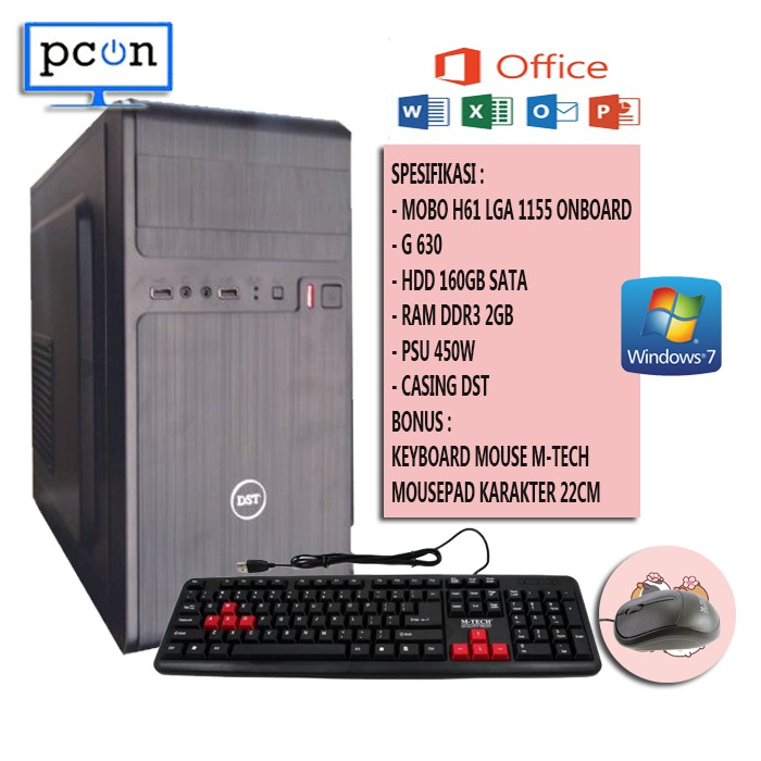 PC KOMPUTER RAKITAN OFFICE WARNET KASIR MURAH PENTIUM G630 LGA 1155
