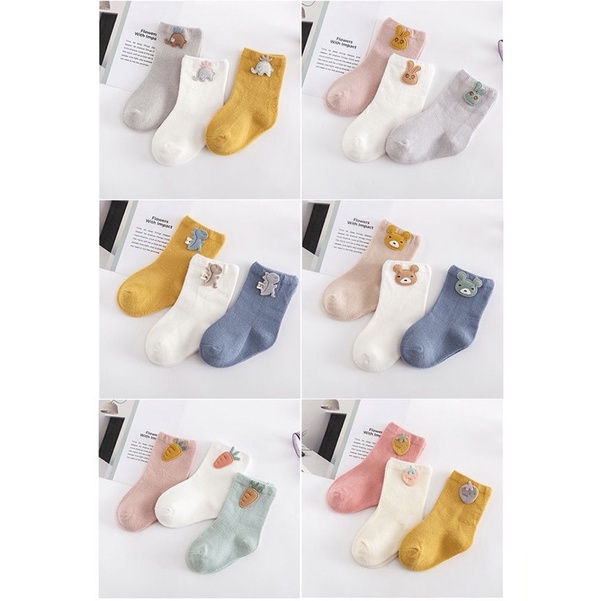 Kaos Kaki Anak Bayi Balita Polos Cute Import / Baby Kids Socks