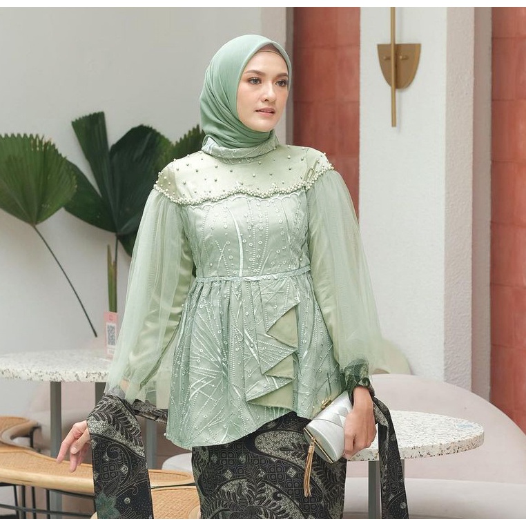 Atasan Kebaya Vanila Tulle Payet Cantik Kombinasi Jaring Tutu