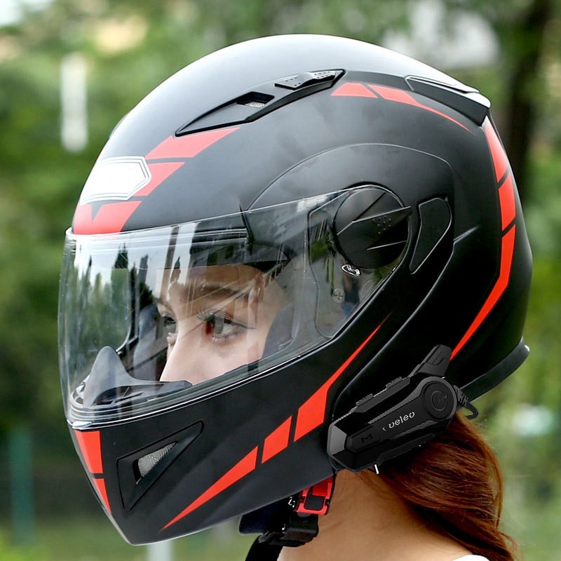 INTERCOM E1 BLUETOOTH HEADSET HELMET E1 BT 5.0 SUPPROT 2 PAIRING RIDERS FM RADIO FAST CHARGING HIFI MEGA BASS ORIGINAL-2