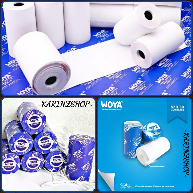 WOYA Kertas Struk Kasir Thermal Paper Roll 57x30 mm