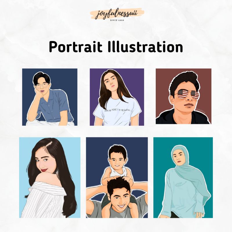 

[Kado/Hampers Unik] Kado Ulang tahun/Graduation/ Wedding Cetak Portrait Illustration 4R