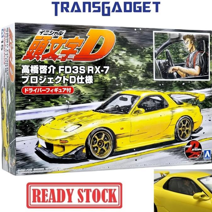 IG2873 1/18 INITIAL D Mazda RX-7 (FD3S) Yellow With Mr. Keisuke