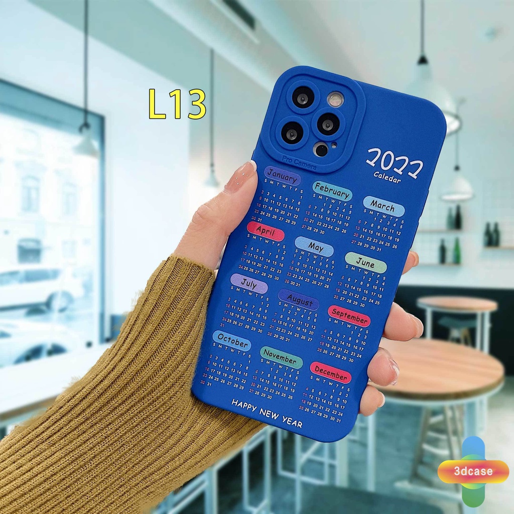 Case HP Compatible For IPhone 12 11 13 PRO MAX 6 7 6S 8 Plus X XR XS MAX Se 2020 6SPlus 7Plus 6Plus 8Plus XSMAX Klein Blue 2022 Calendar Angel Eyes Camera Protector Soft Case Cover