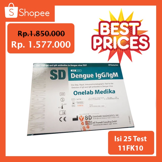 IVD Dengue Igg/Igm SD Bioline IgG Anti Dengue IgM Anti Dengue Inveksi Dengue Alat Tes DBD Cek Demam 