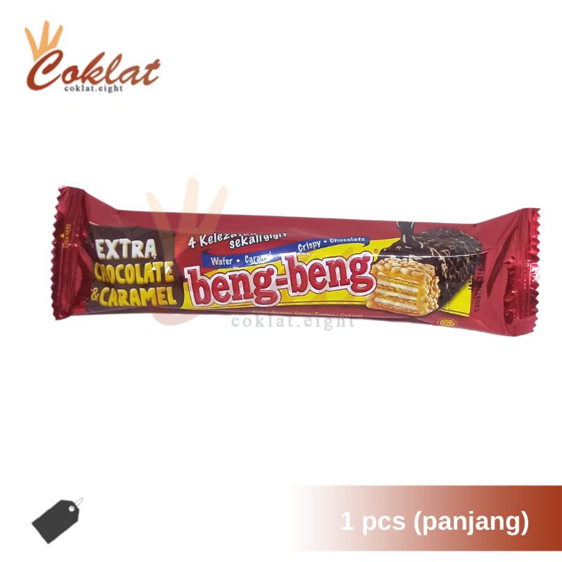 

Beng beng wafer caramel crispy chocolate extra chocolate and caramel / beng-beng panjang 1 pcs