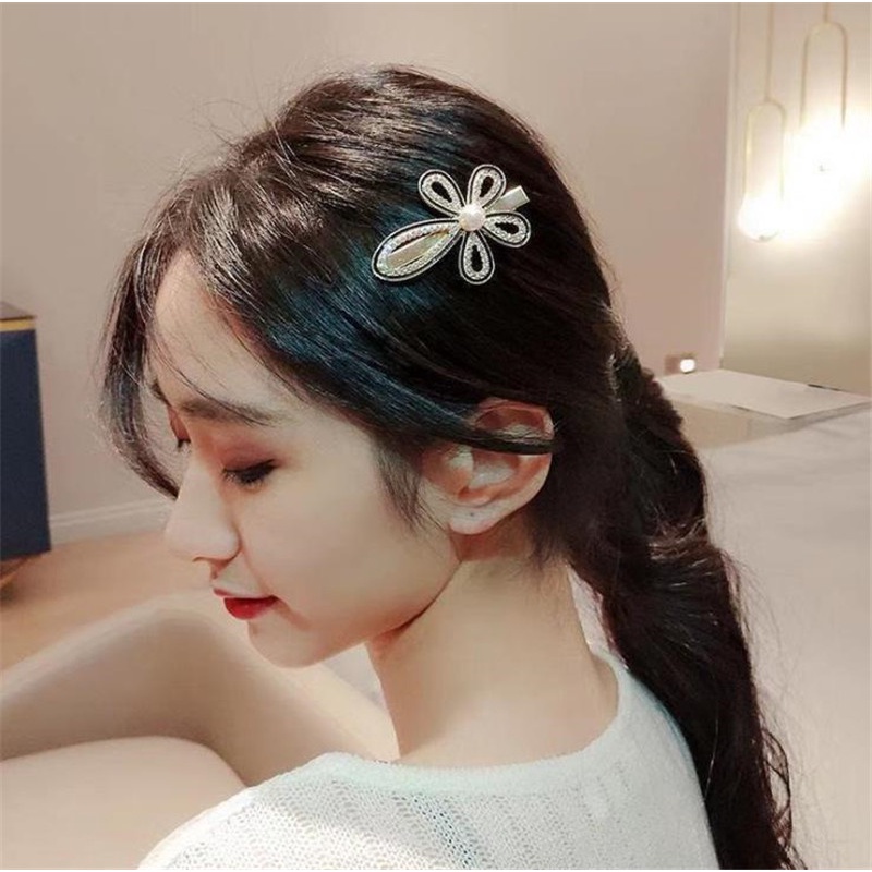 [ACKER] Rhinestone Jepit Rambut Mutiara Buang Putri Klip Set Jepit Rambut