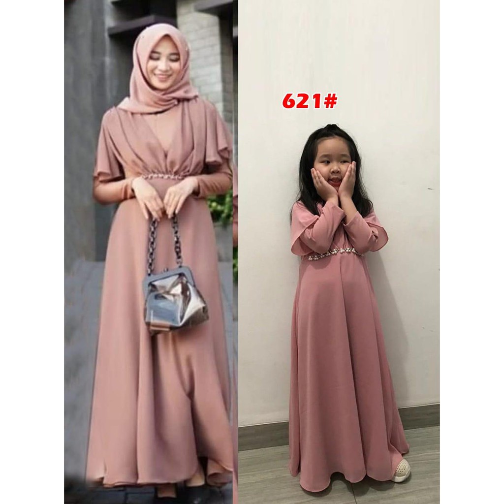 COUPLE muslim 621# perempuan fashion /dress COUPLE ibu dan anak perempuan
