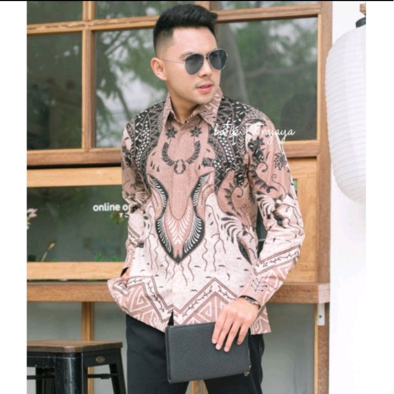 SUKMA Baju Batik Pria Lengan Panjang Premium Katun Furing Slim Fit Modern Formal Kemeja Cowok keren Asli Solo Sragenan Katun Halus Adem Lamaran Tunangan Lamaran Wisuda Nikahan Grosir Partai