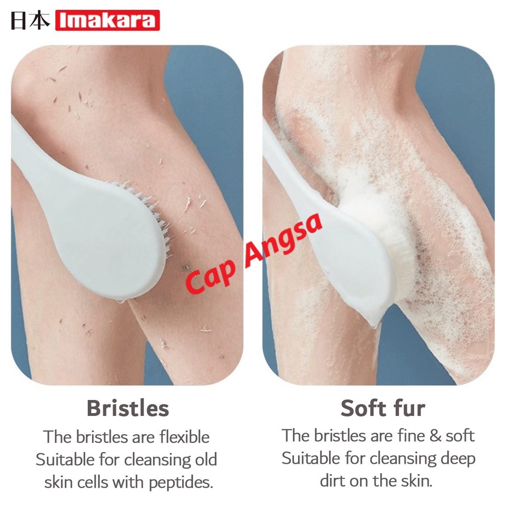 IMAKARA JAPANESE BATH BACK SCRUB BODY BRUSH SOFT BRISTLE LONG HANDLE SRUBBER SIKAT PUNGGUNG GOSOK BADAN LEMBUT HALUS ALAT GOSOKAN MANDI PANJANG